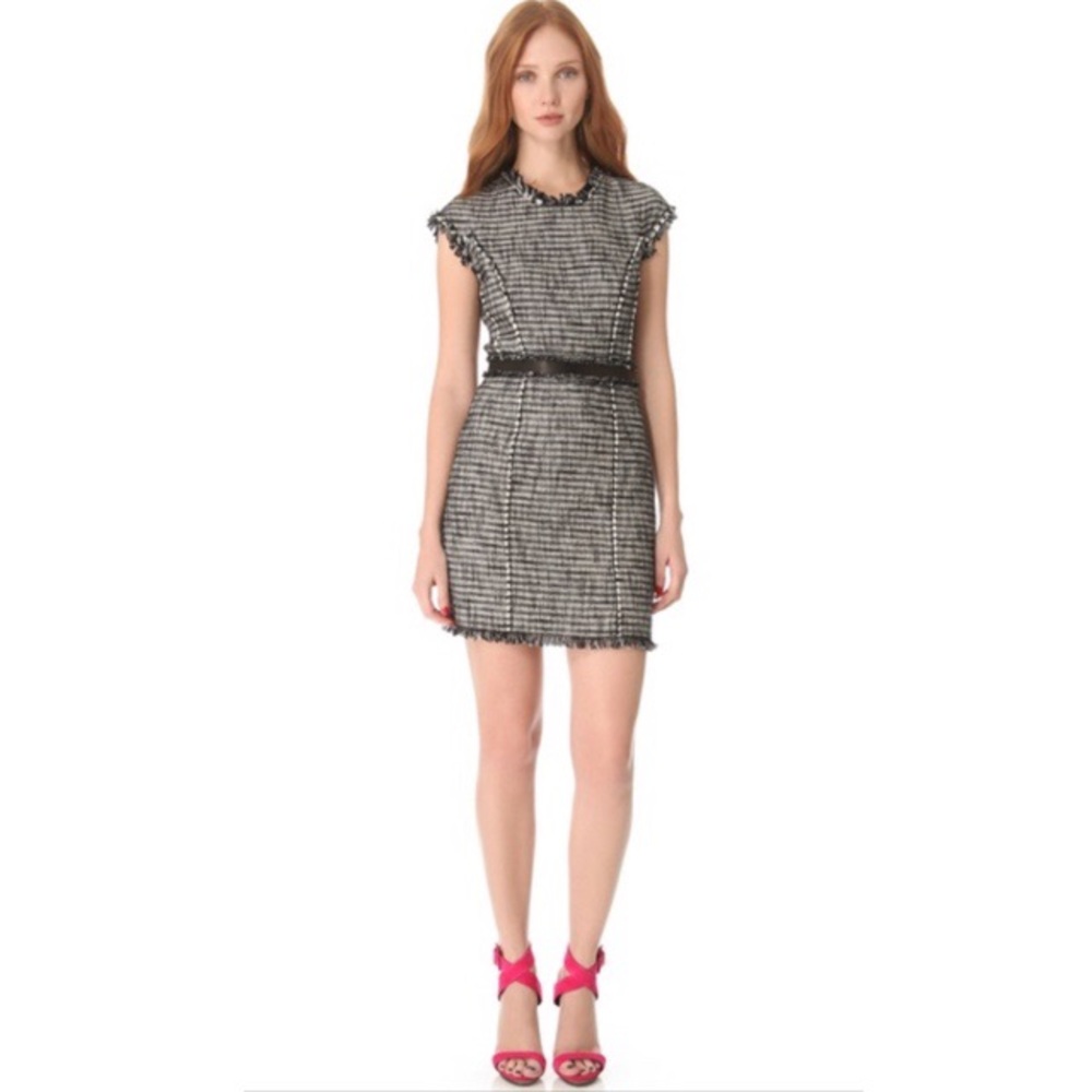 Rebecca Taylor Black and White Tweed Shift Dress